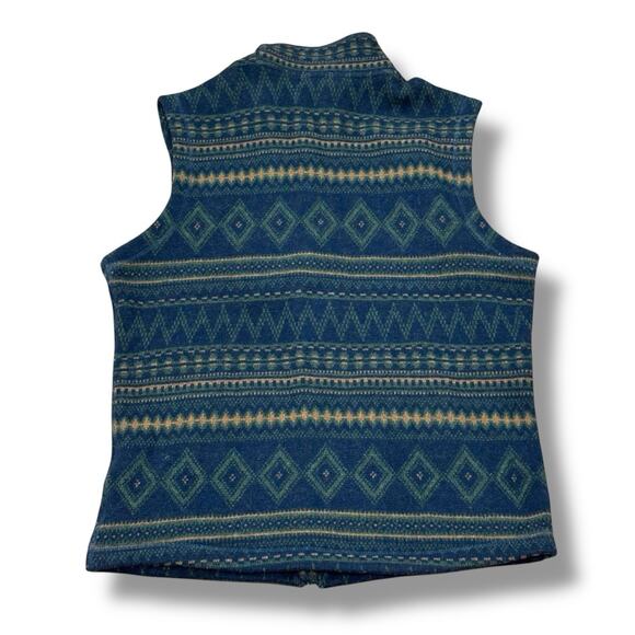 Smartwool Sweater Vest Men's Size M Black Hudson Trail Fleece Zip Aztec SW016518 - Picture 6 of 6